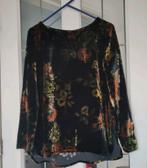Pauw Fluwelen Blouse Groen/Oranje Bloemen Maat L, Kleding | Dames, Blouses en Tunieken, Pauw, Ophalen of Verzenden, Maat 42/44 (L)