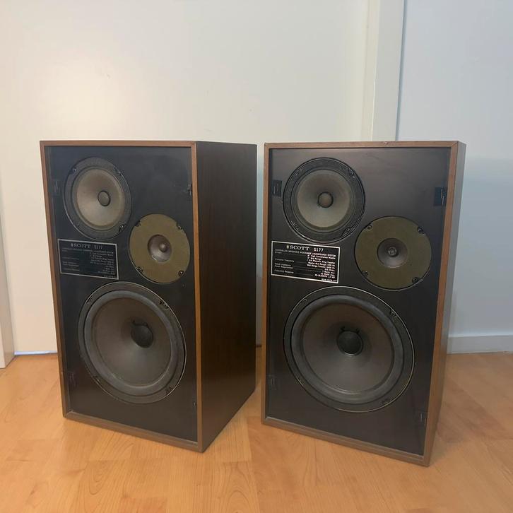 SCOTT S177 Vintage Speakers Zeldzaam en schitterend geluid, Audio, Tv en Foto, Luidsprekers, Front, Rear of Stereo speakers, Minder dan 60 watt