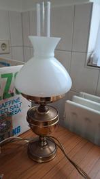 Koperen Olielamp met glazen kap, Antiek en Kunst, Ophalen