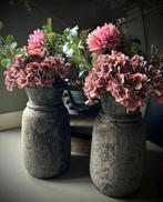 Stoere landelijke vazen met bloemstuk, Overige materialen, Overige kleuren, Nieuw, Ophalen of Verzenden