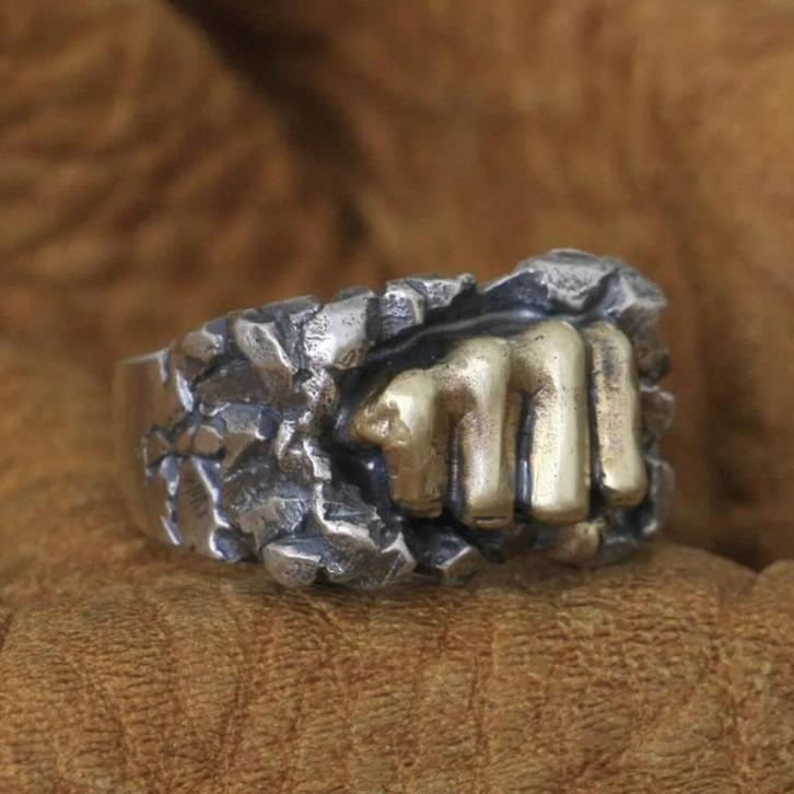 Vuist ring in twee varianten - 925 Zilver, Sieraden, Tassen en Uiterlijk, Ringen, Nieuw, Dame of Heer, Zilver, Zilver, Verzenden