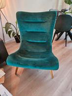 Fauteuil flueel groen, Ophalen, Zo goed als nieuw