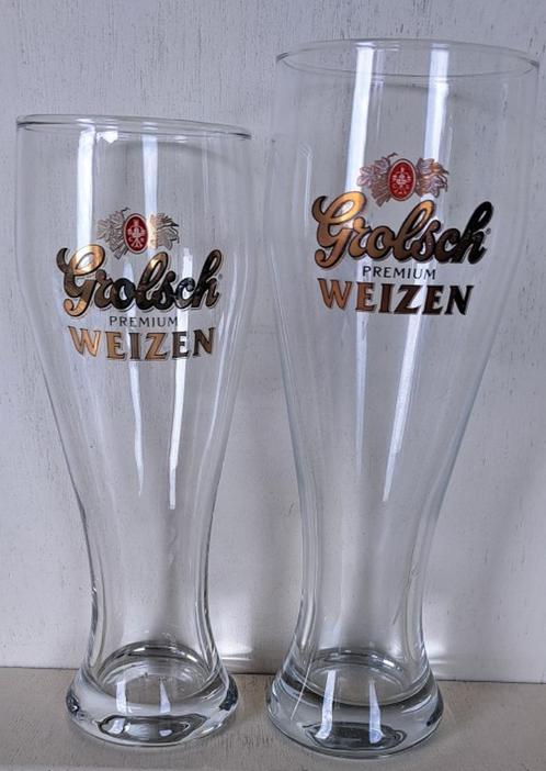 Grolsch Bierglazen Premium Weizen 0,3L en 0,5L, Verzamelen, Biermerken, Gebruikt, Glas of Glazen, Grolsch, Ophalen of Verzenden