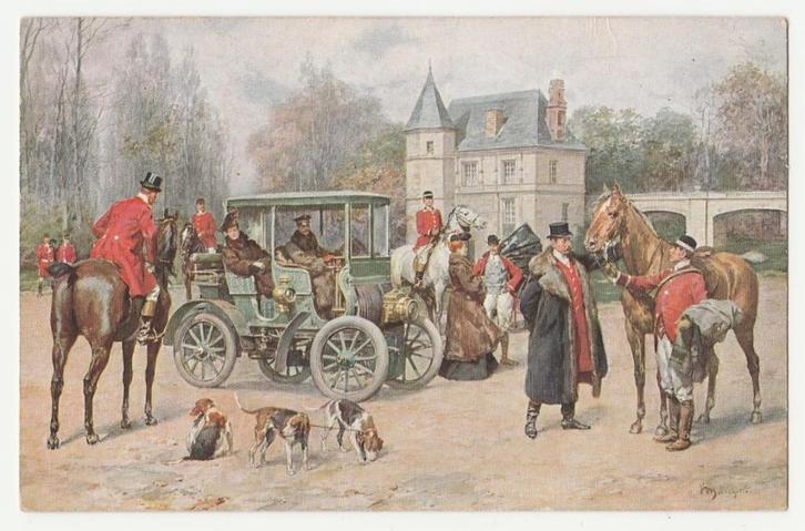 Auto's.  Paarden.  Honden.  Illustrateurs.  Jacht., Verzamelen, Ansichtkaarten | Themakaarten, Voor 1920, Overige thema's, Verzenden