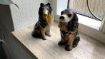 2 antieke honden beeldjes collie en cocker spaniël, Ophalen of Verzenden, Zo goed als nieuw, Hond of Kat, Beeldje of Figuurtje