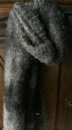 Grijze sjaal, shawl, das met zwarte accenten; damessjaal, Kleding | Dames, Ophalen of Verzenden, Zo goed als nieuw, Maat 38/40 (M)
