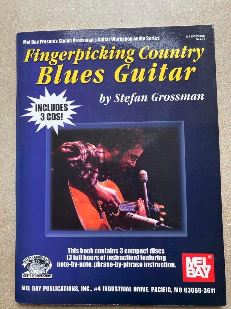 Fingerpicking Country Blues Gitaar - Stefan Grossman, Gitaar, Les of Cursus, Ophalen of Verzenden, Zo goed als nieuw