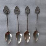 4 antieke theelepeltjes zilver gemerkt  blad met  getal, Antiek en Kunst, Antiek | Bestek, Ophalen of Verzenden