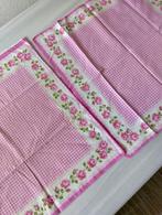 Vintage Kussenslopen met Rozenrand, Ophalen of Verzenden, Gebruikt, Roze, Overige typen