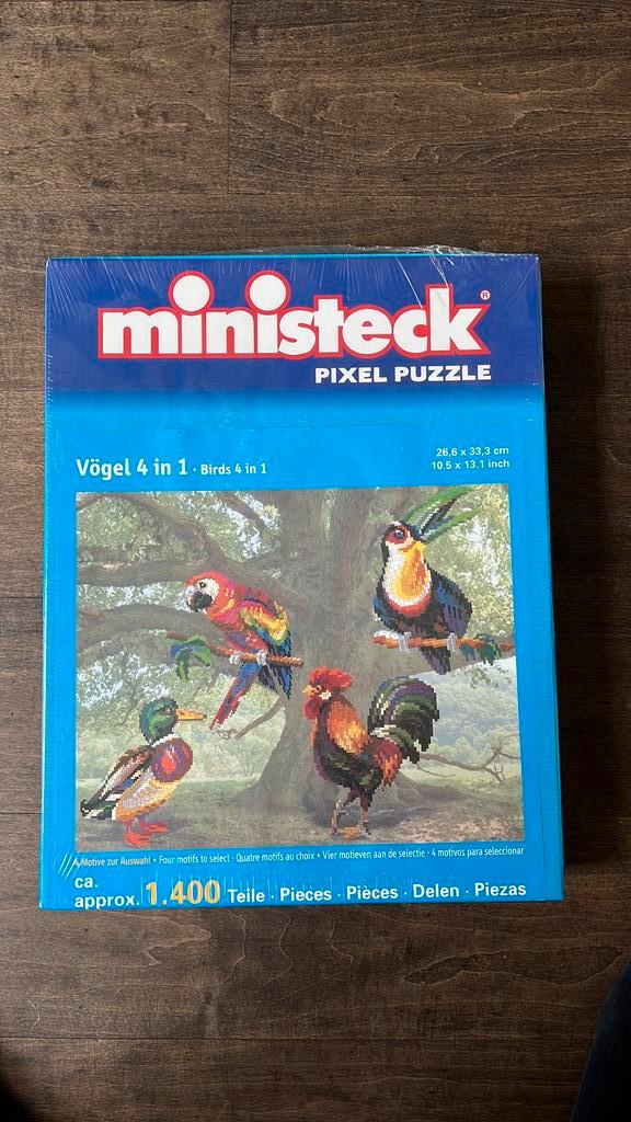 NIEUW ministeck pixel puzzel vogel 4 in 1, Hobby en Vrije tijd, Ministeck, Zo goed als nieuw, Box-set, Ophalen of Verzenden