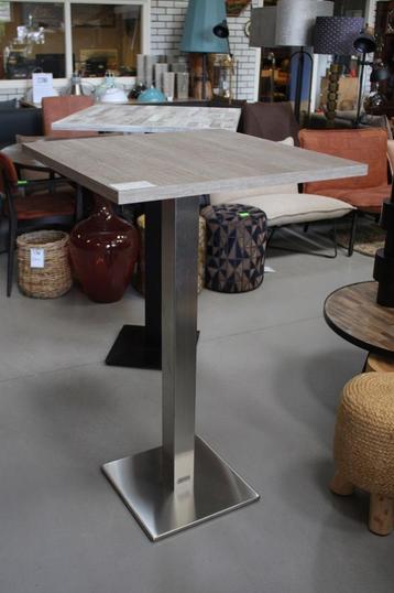 Vierkante statafel bartafel metaal rvs melamine 70x70 cm. beschikbaar voor biedingen