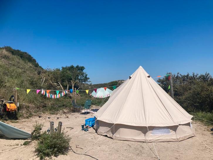 Prachtige bell tent te huur 4m doorsnede, Caravans en Kamperen, Tenten, Zo goed als nieuw, Ophalen