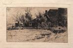 A79-5 ets/gravure A. Heins (1856-1938) Boerderij, Ophalen of Verzenden