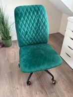 Vintage look Velour Bureaustoel op Wielen, Ophalen, Zo goed als nieuw, Groen, Bureaustoel