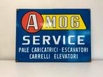 Vintage Amog Service Emaille Reclamebord, Ophalen of Verzenden