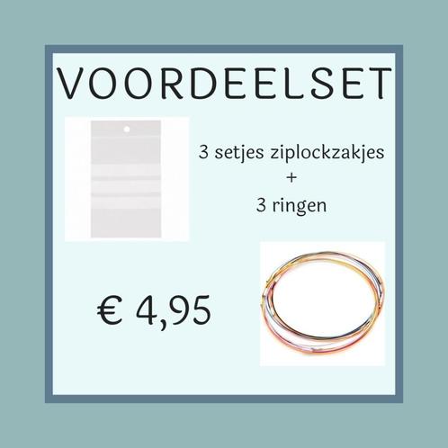 Voordeelset van 3x set Ziplockzakjes en 3x Ringen, Hobby en Vrije tijd, Knutselen, Nieuw, Knutselwerk, Ophalen of Verzenden