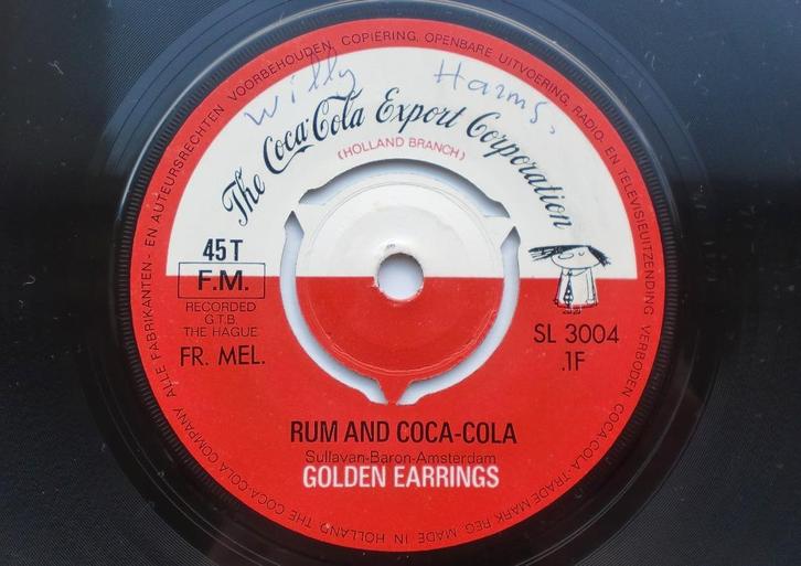 The Golden Earrings - Rum and Coca-Cola / Things go better, Cd's en Dvd's, Vinyl Singles, Gebruikt, Single, Rock en Metal, 7 inch