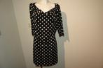 King Louie polkadot stretch jurk zwart wit stippen L
