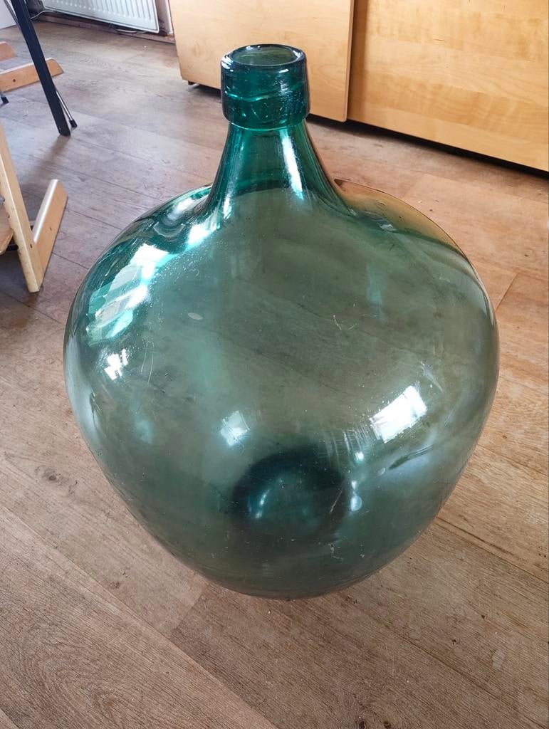 Grote oude glazen gistfles - 70 cm, Ophalen, Gebruikt, 50 tot 75 cm, Glas