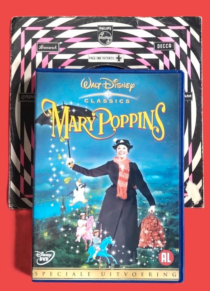Mary Poppins DVD + 7” single (Supercalifragilisticexpialid*), Cd's en Dvd's, Vinyl Singles, Zo goed als nieuw, Single, Overige genres