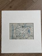 1885 Landkaart leiden amsterdam denhaag delft rotterdam etc, Antiek en Kunst, Kunst | Etsen en Gravures, Ophalen of Verzenden