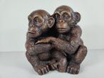 Beeld twee makaken apen, brons, Japan, midden 20e eeuw, Antiek en Kunst, Kunst | Beelden en Houtsnijwerken, Ophalen of Verzenden