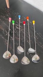 Vintage sorbetlepels dessertlepels 6x, Ophalen of Verzenden, Gebruikt, Rvs of Chroom, Los bestek