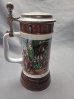 Vintage Bierpul met Tinnen Deksel, Antiek en Kunst, Antiek | Keramiek en Aardewerk, Ophalen of Verzenden