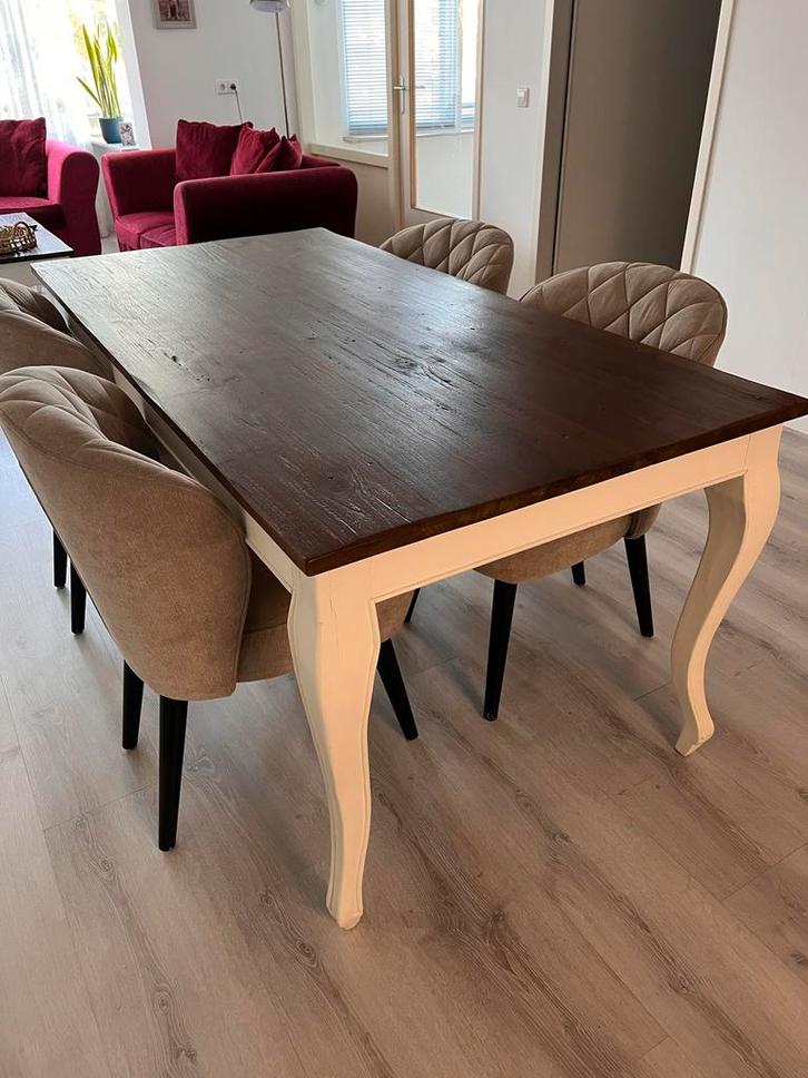 Eettafel met 4 stoelen - Mooie set!, Huis en Inrichting, Tafels | Eettafels, Gebruikt, 100 tot 150 cm, 150 tot 200 cm, Vier personen