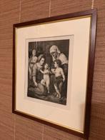 Prachtige oude prent – , Heilige Anna & Johannes de Doper, Ophalen