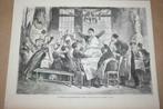 Antieke gravure - Feest van slagers in de Elzas - Ca 1875 !!, Antiek en Kunst, Ophalen of Verzenden