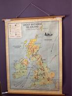 Zeer oude schoolkaart van England & Ierland, Antiek en Kunst, Ophalen, Aardrijkskunde