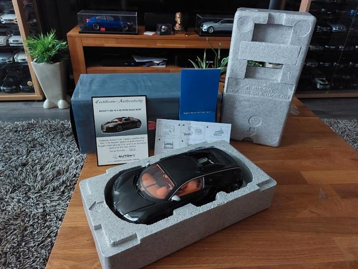 Autoart 70961 1/18 Bugatti veyron EB 16.4 Sang Noir Black, Hobby en Vrije tijd, Modelauto's | 1:18, Zo goed als nieuw, Autoart