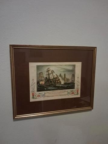 Oude Scheepvaart Prents Ingelijst set van 2 uit New York beschikbaar voor biedingen