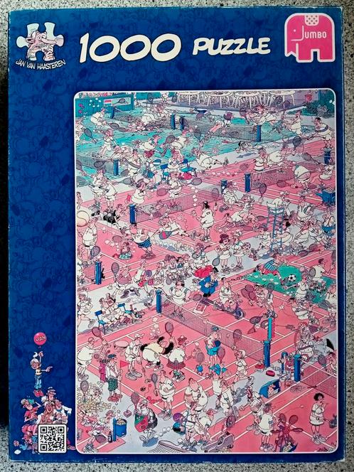 Jan van Haasteren puzzel Tennis 1000 compleet, Hobby en Vrije tijd, Denksport en Puzzels, Gebruikt, Legpuzzel, 500 t/m 1500 stukjes