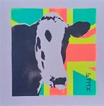 Koe in Neon Union Jack Stijl - Origineel Kunstwerk, Ophalen of Verzenden
