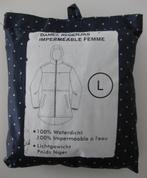 Regenjas blauw met witte stip maat L waterdicht/lichtgewicht, Caravans en Kamperen, Ophalen of Verzenden, Zo goed als nieuw, Regenjas