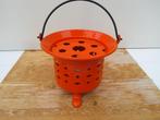 Oranje emaille Theelichtje - Vintage, Ophalen of Verzenden