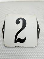 Emaille Huisnummer Plaatje 2 - Vintage Stijl, Antiek en Kunst, Antiek | Emaille, Ophalen of Verzenden