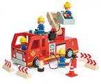 Houten Brandweerwagen auto hout Tender Leaf Toys, Info@dam.be, Overige typen, Nieuw, Ophalen of Verzenden