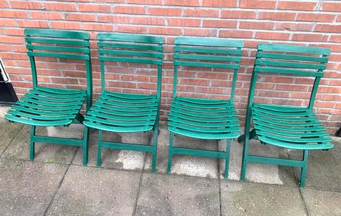 4 Lerolin (Made in Italy) kunstof tuinstoelen inklapbaar, Tuin en Terras, Tuinstoelen, Zo goed als nieuw, Kunststof, Inklapbaar
