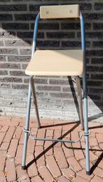 8 Barkrukken, stevig, staal met blank hout. á €10,-- p.st., Huis en Inrichting, Barkrukken, Ophalen, Met voetsteun, 90 cm of meer