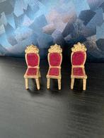 Poppenhuis toebehoren, tafels,stoelen, koperen pan, fornuis, Verzamelen, Poppenhuizen en Toebehoren, Ophalen of Verzenden, Gebruikt