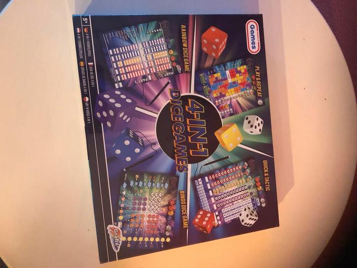 4-in-1 Dobbelspel - Grafix Games nieuw, Hobby en Vrije tijd, Gezelschapsspellen | Bordspellen, Nieuw, Drie of vier spelers, Vijf spelers of meer