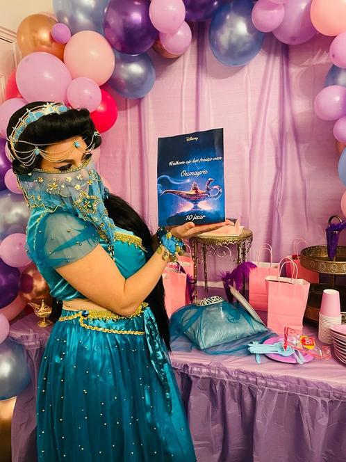 Prinses Jasmin Aladin voor een betoverd feestje 1001 nacht, Hobby en Vrije tijd, Feestartikelen | Verhuur, Zo goed als nieuw, Ophalen of Verzenden