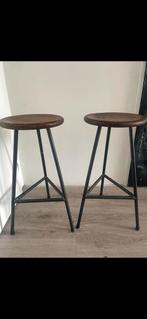 Handgemaakte barkrukken industriele look, Huis en Inrichting, Barkrukken, Ophalen, Zo goed als nieuw, 60 tot 90 cm