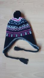 Winter muts / wintermuts / zwart roze wit / bolletje, Ophalen of Verzenden, Gedragen, Maat 38/40 (M), Muts
