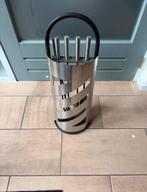 Modern design haardstel RVS/Zwart-4 delig, Ophalen, Zo goed als nieuw