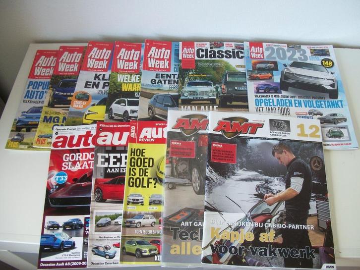27x Autotijdschriften - Auto Week 2023 2024 - zgan - p.stuk, Boeken, Tijdschriften en Kranten, Zo goed als nieuw, Sport en Vrije tijd
