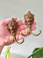 Vintage messing leeuwenkop haken wandhaken, Huis en Inrichting, Woonaccessoires | Kapstokken, Ophalen of Verzenden, Gebruikt